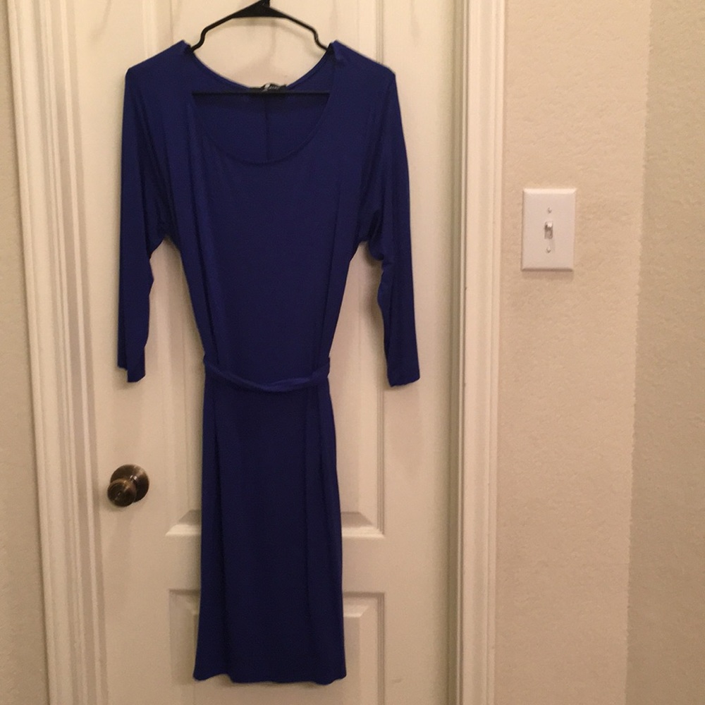 White Plum Royal blue knit dress size L